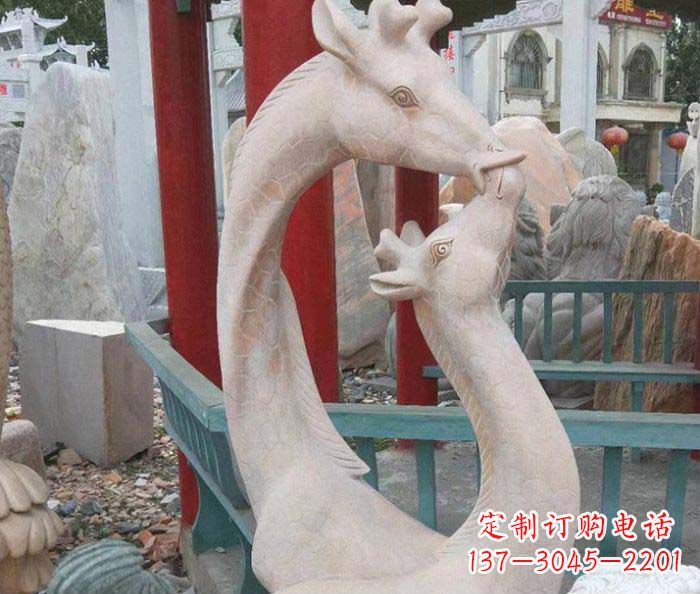 信阳中领雕塑-母子鹿动物石雕