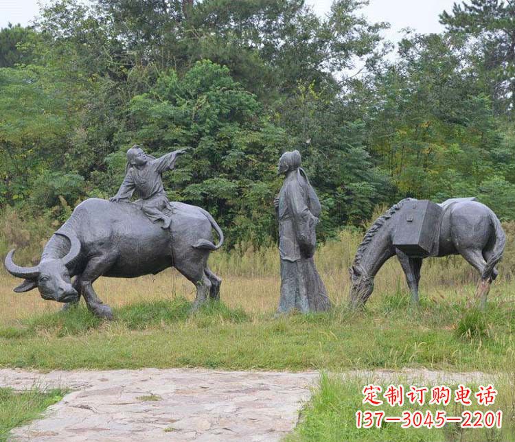 信阳杜牧小品铜雕精致雕刻,传递出朴实之美