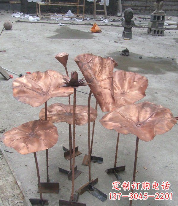 信阳中领雕塑荷花锻铜雕塑