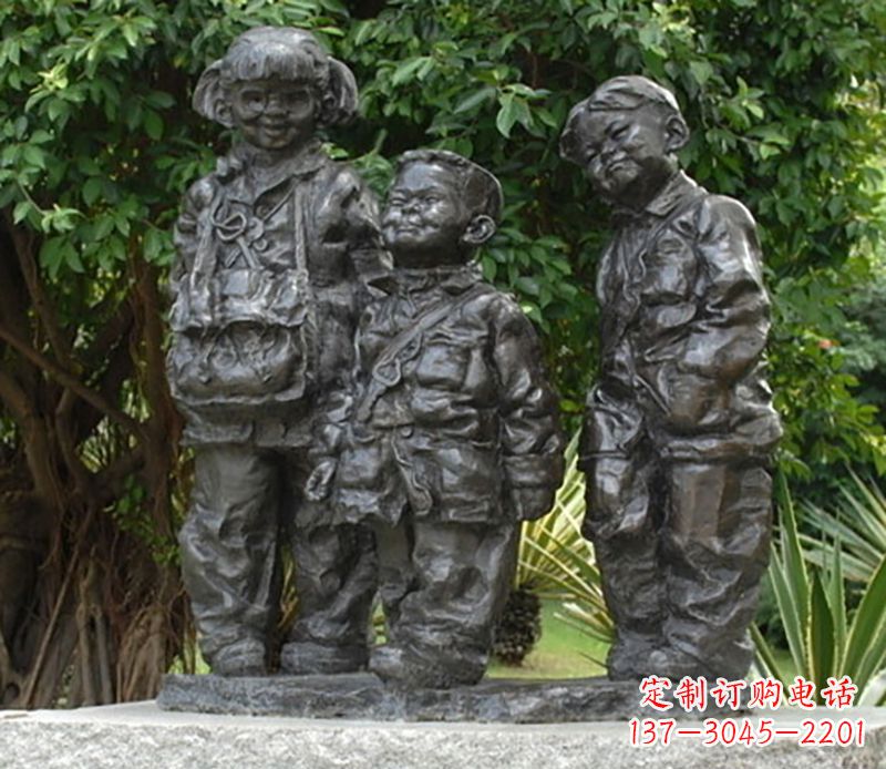 信阳公园儿童人物铜雕