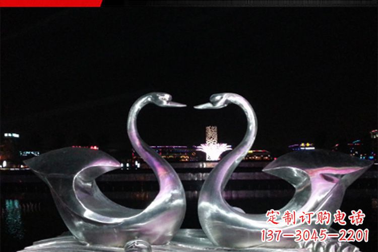 信阳中领雕塑定制不锈钢仙鹤雕塑
