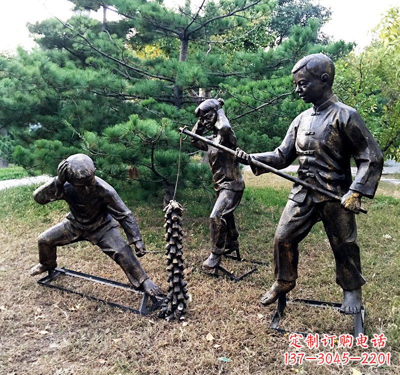 信阳优雅精致的儿童铜雕