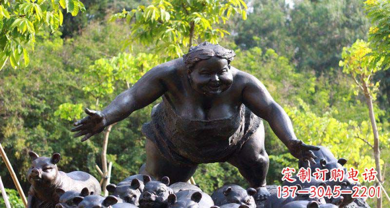 信阳萌萌哒小女孩铜雕