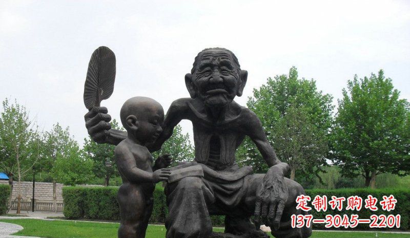 信阳温馨老人铜雕