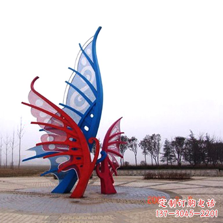 信阳精美蝴蝶不锈钢景观雕塑