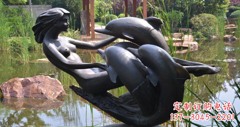 信阳唯美风格海豚铜雕