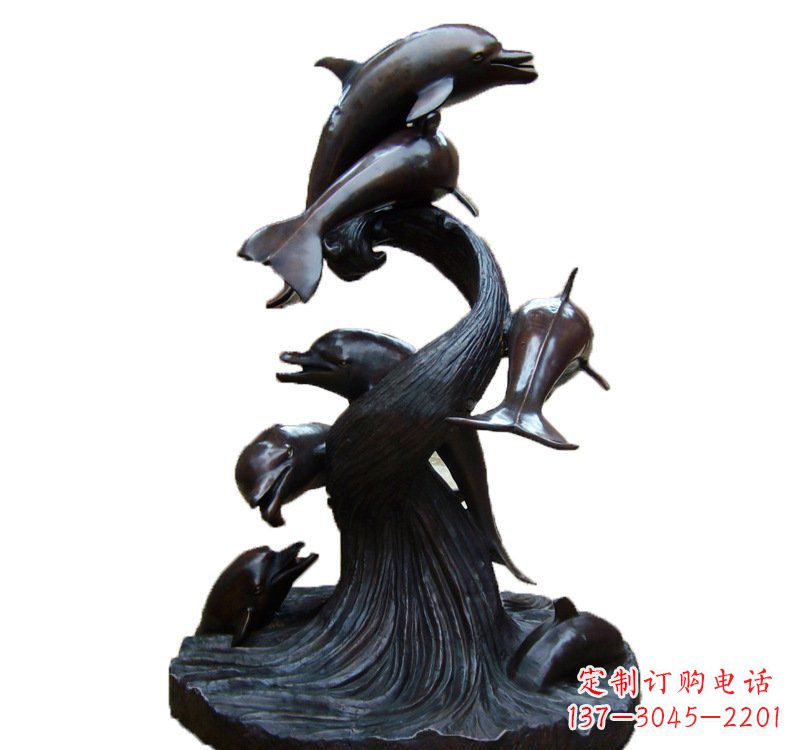 信阳产品名称海豚铜雕园林雕塑