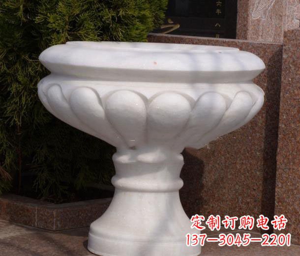 信阳公园汉白玉花盆石雕