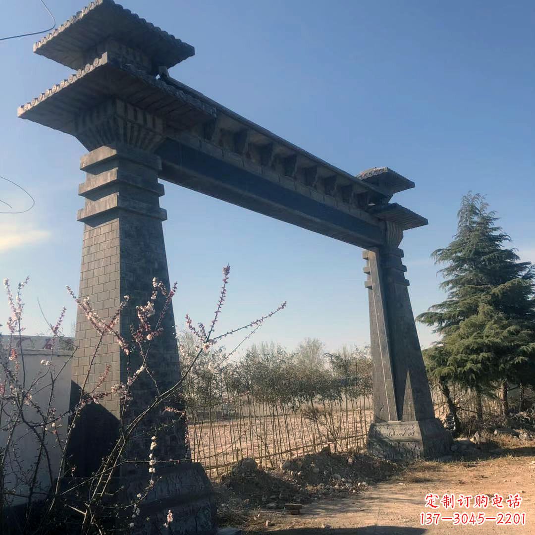 信阳公园汉阙大门石雕