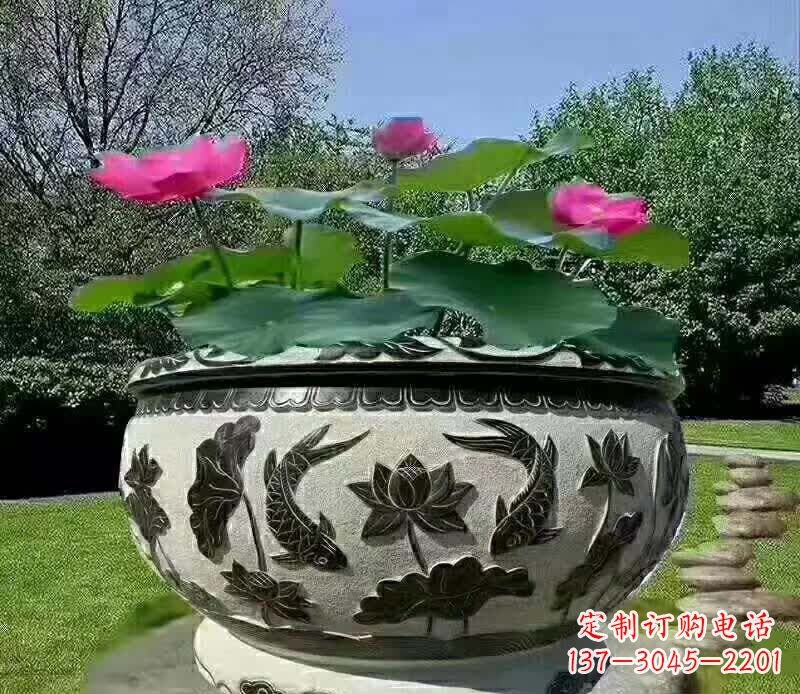 信阳唯美鲤鱼水缸雕塑