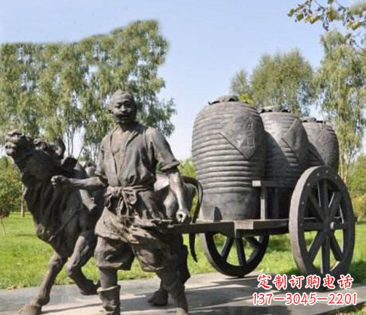 信阳唯美牛车铜雕
