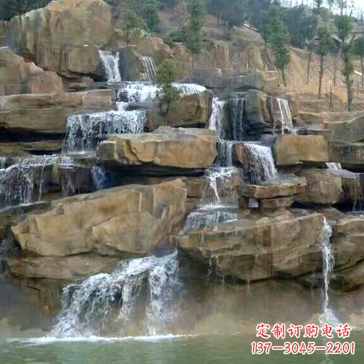 信阳中领雕塑公园假山流水景观雕塑