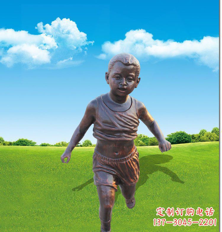 信阳优雅玻璃钢仿铜儿童雕塑