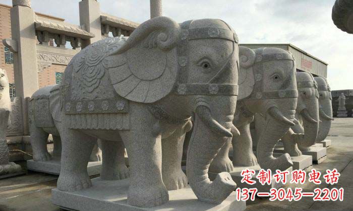 信阳庄严雄伟的大象石雕