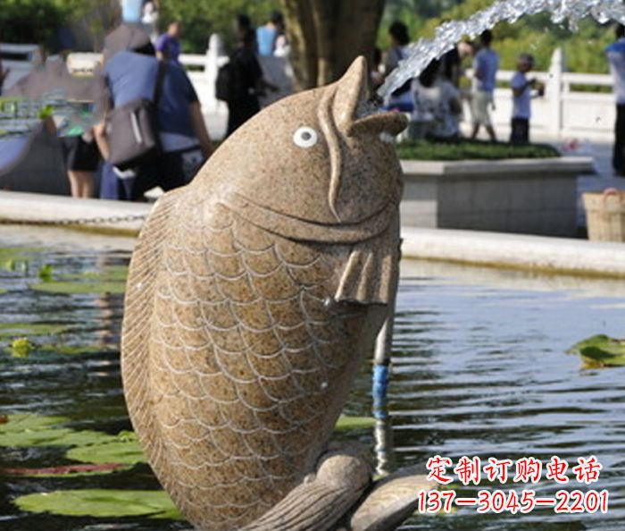 信阳大理石鲤鱼喷泉石雕