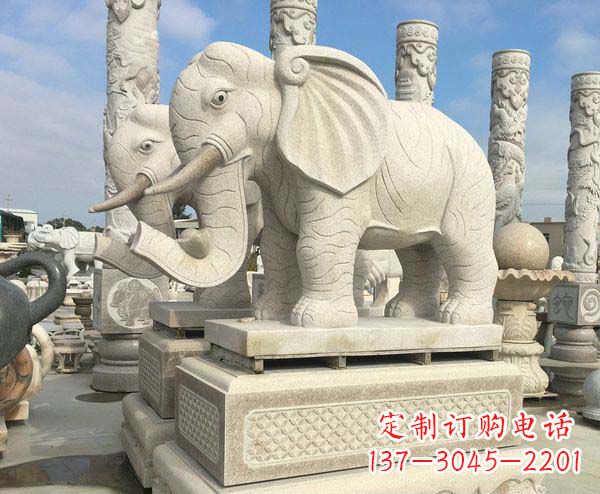 信阳大理石招财大象雕塑