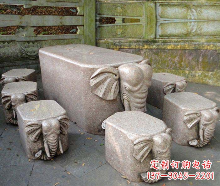 信阳精美小象大理石雕塑