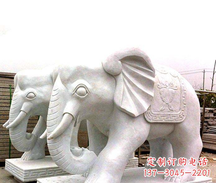 信阳精致细腻的大象石雕景观雕塑