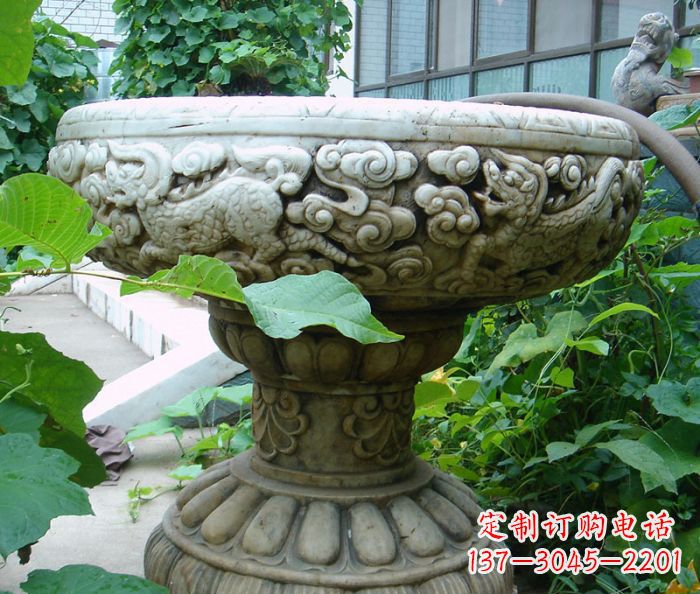 信阳仿古花盆石雕艺术品