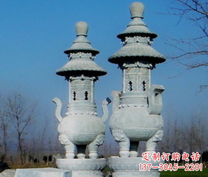 信阳公园景观仿古石雕香炉
