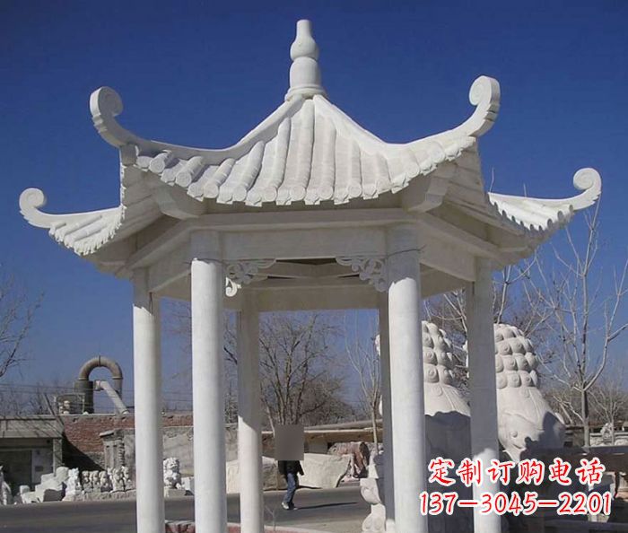 信阳汉白玉凉亭石雕