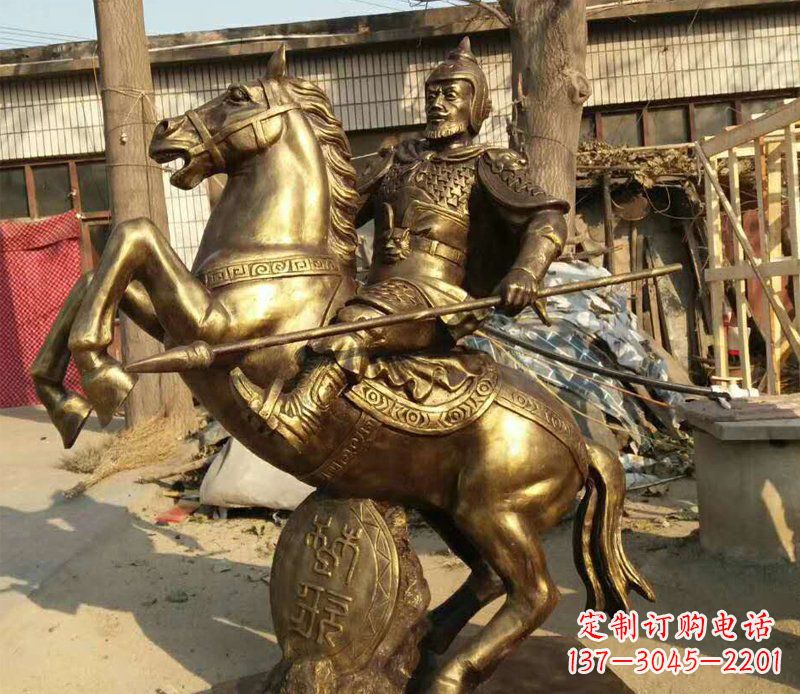 信阳公园景观将军骑马铜雕