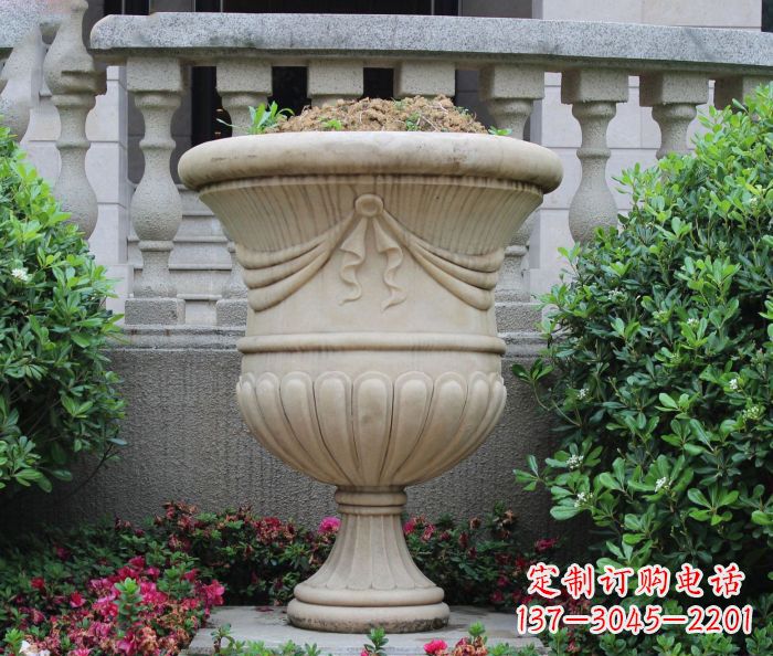 信阳公园景观欧式花盆石雕