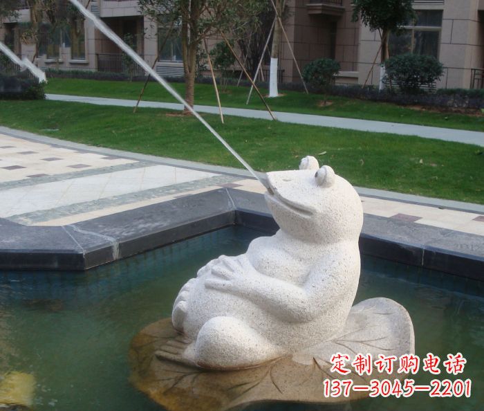 信阳精美青蛙喷泉石雕