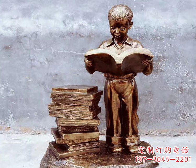 信阳玻璃钢仿铜小孩雕塑