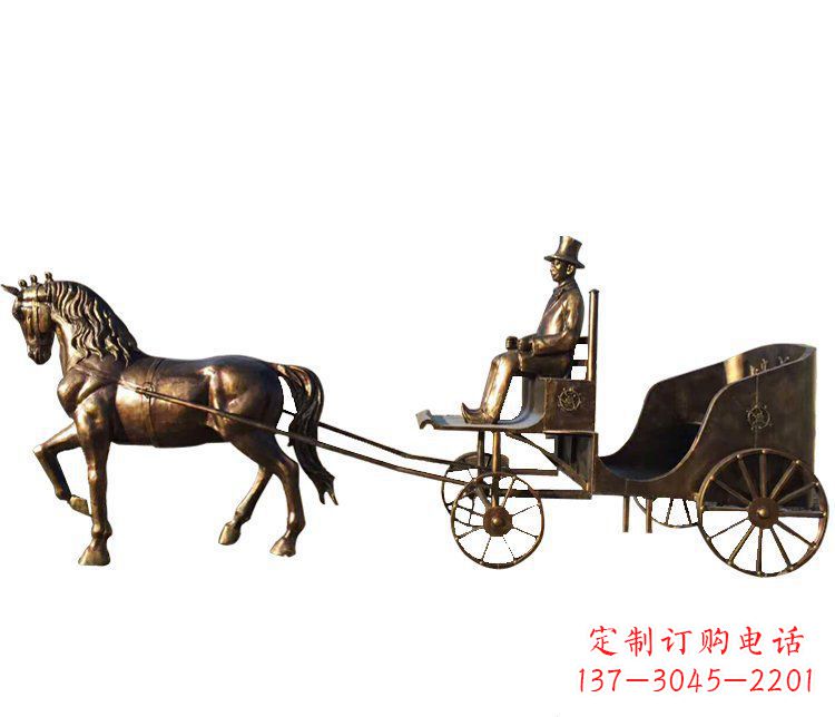 信阳马车玻璃钢仿铜雕塑