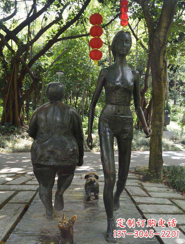 信阳优雅的女孩铜雕塑