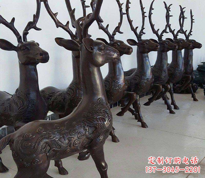 信阳产品名称精美梅花鹿铜雕