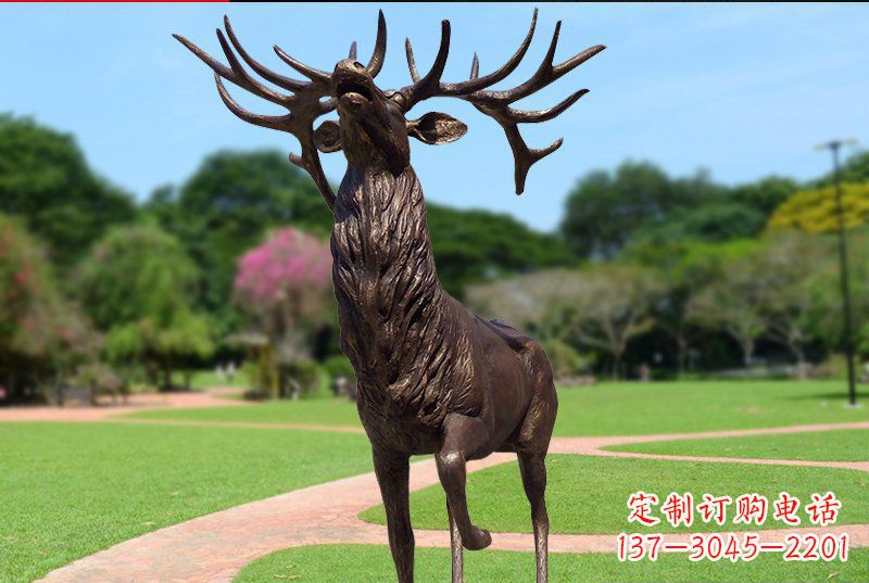 信阳梅花鹿铜雕制作