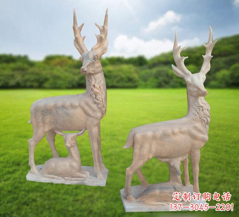 信阳优质工艺 梅花鹿石雕