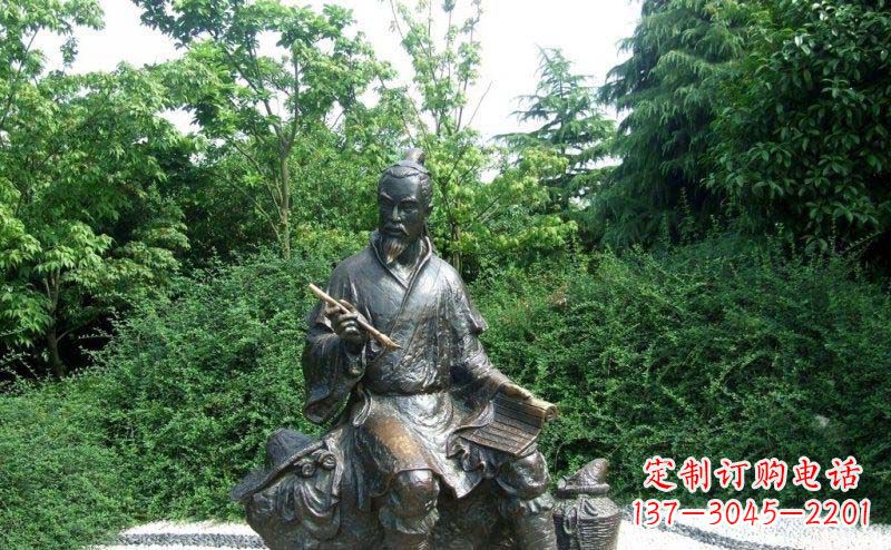 信阳传统风情渔翁铜雕
