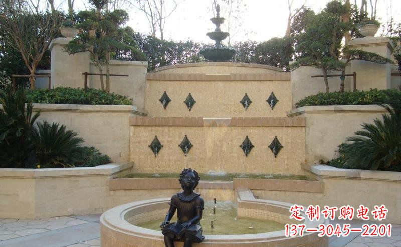 信阳西方风尚小女孩铜雕