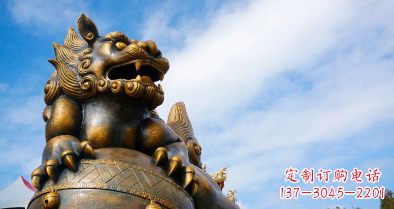 信阳大型铜雕狮子景观装置