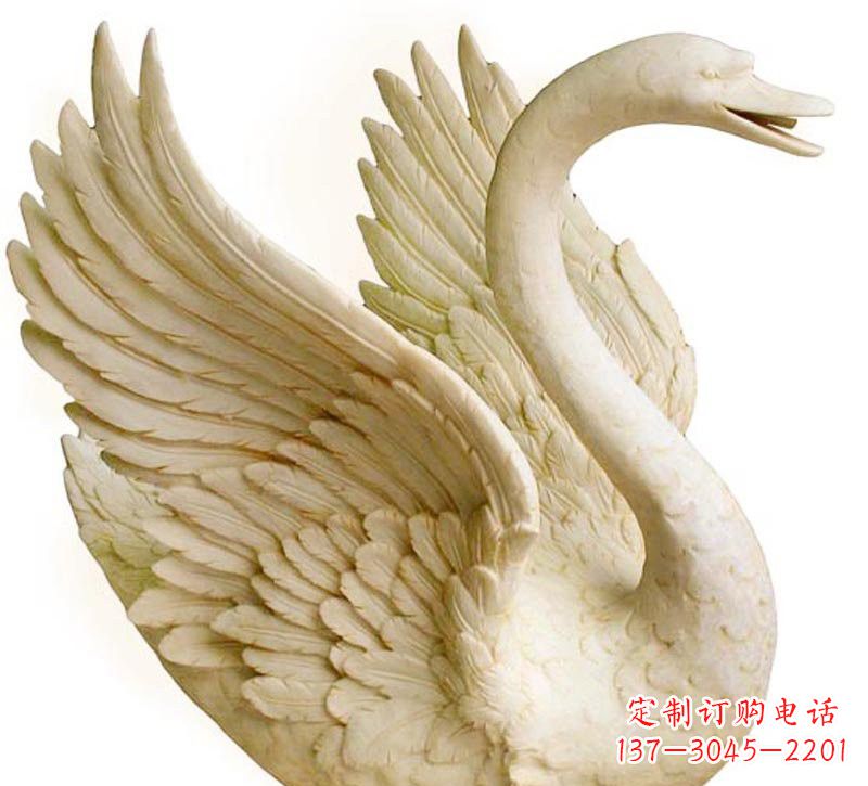 信阳公园喷水天鹅石雕