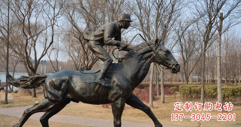 信阳骑马小品铜雕一件完美的艺术精品