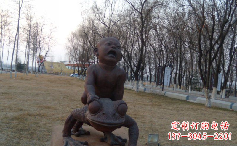 信阳中领雕塑铸造的可爱萌趣青蛙铜雕