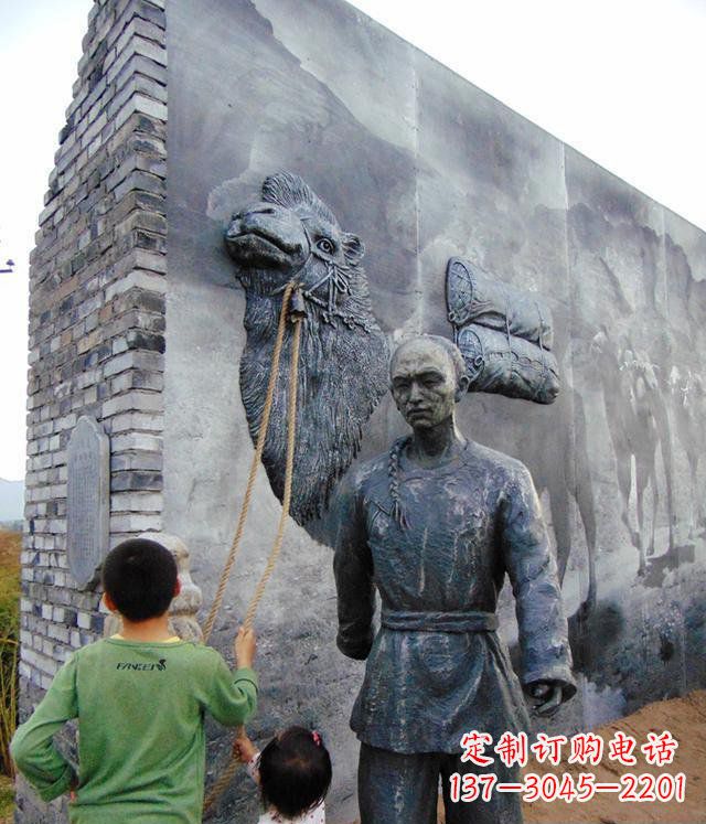 信阳清朝人物骆驼雕塑