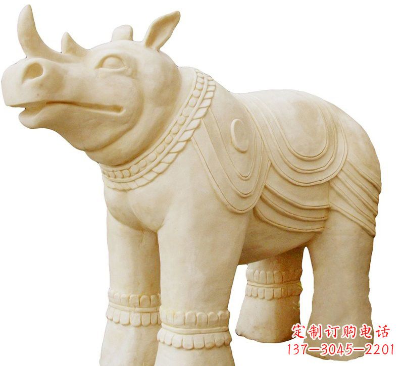 信阳砂岩犀牛雕塑