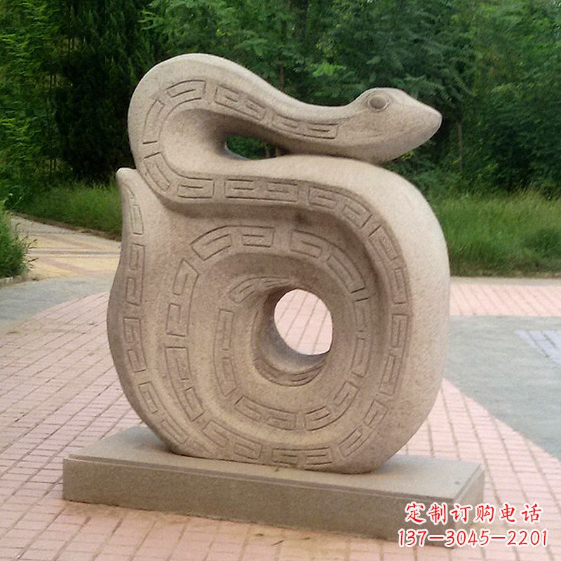 信阳砂岩动物蛇雕塑