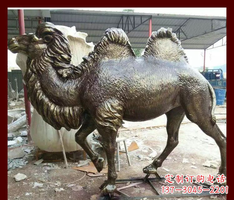 信阳双峰骆驼铜雕塑,精美绝伦