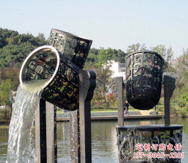 信阳精美的铜制公园水缸喷泉雕塑