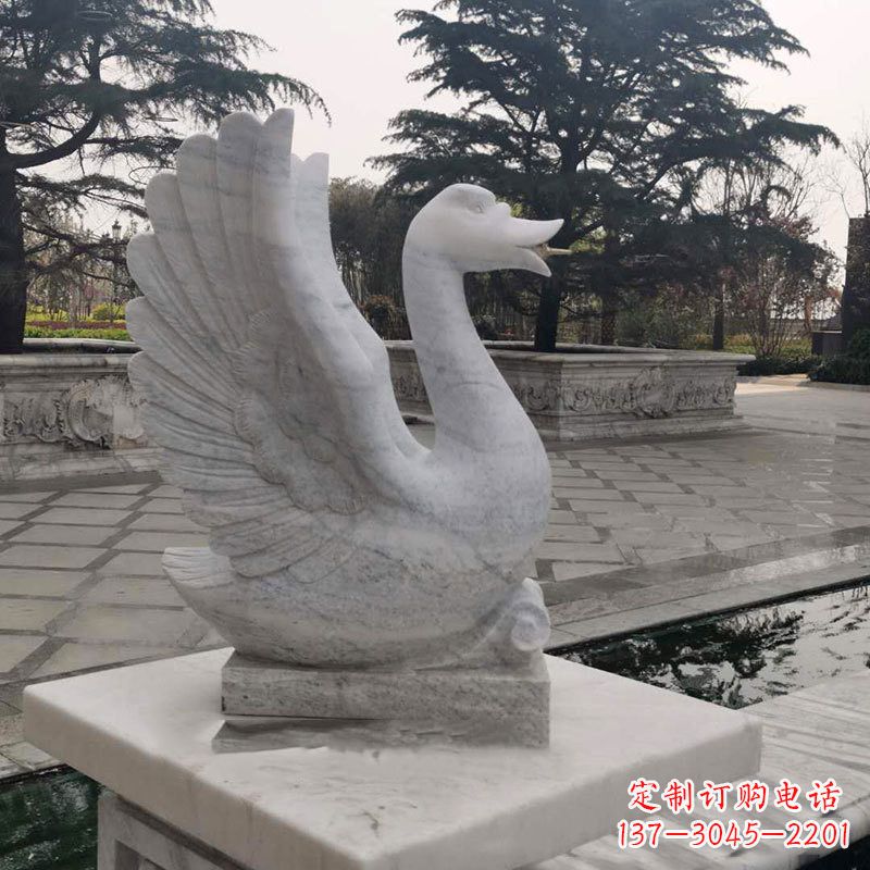 信阳精致的天鹅石雕塑