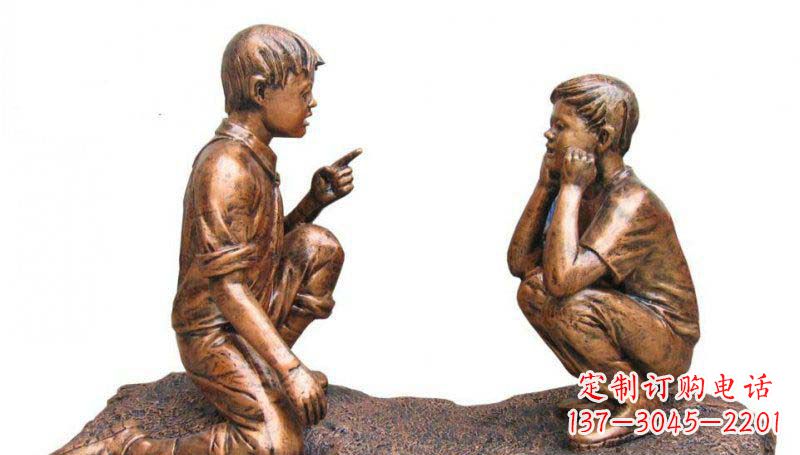 信阳专业定制小品铜雕-尊贵的雕塑男孩