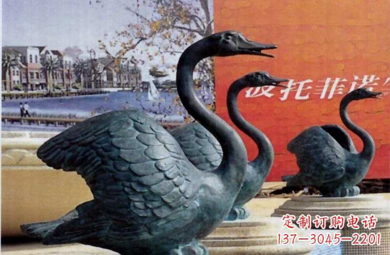 信阳真实雅致的天鹅铜雕