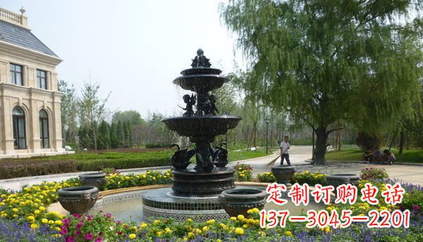 信阳公园天鹅喷泉铜雕