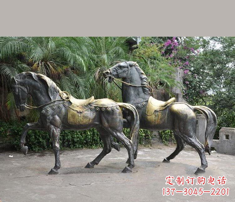 信阳3米大型精美纯铜马鞍雕塑